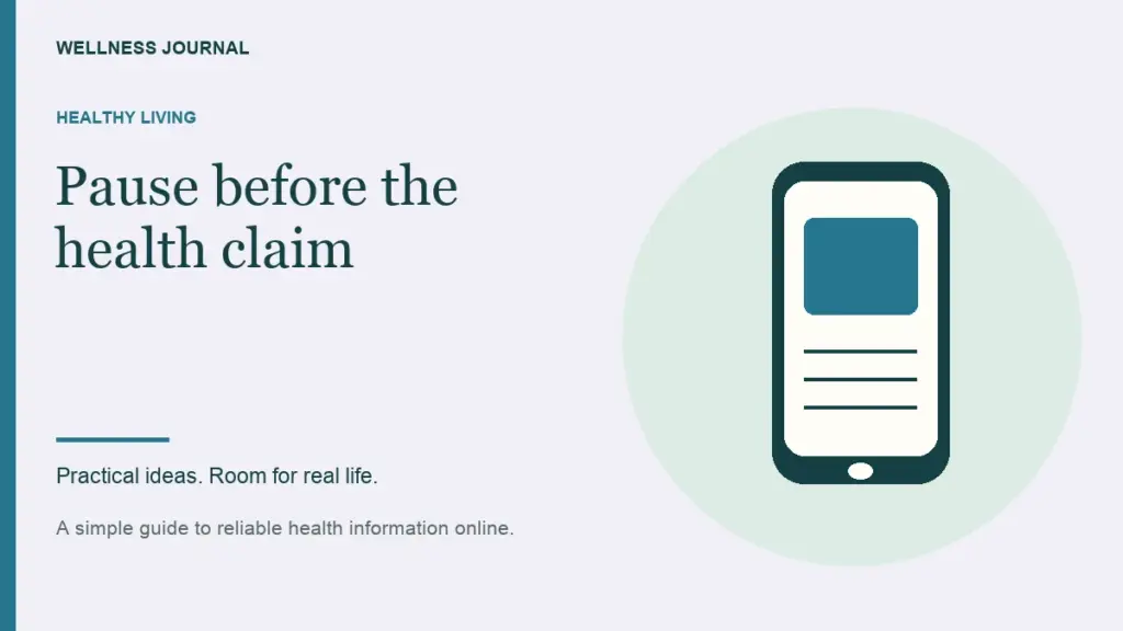 Illustrated guide: pause before the health claim.