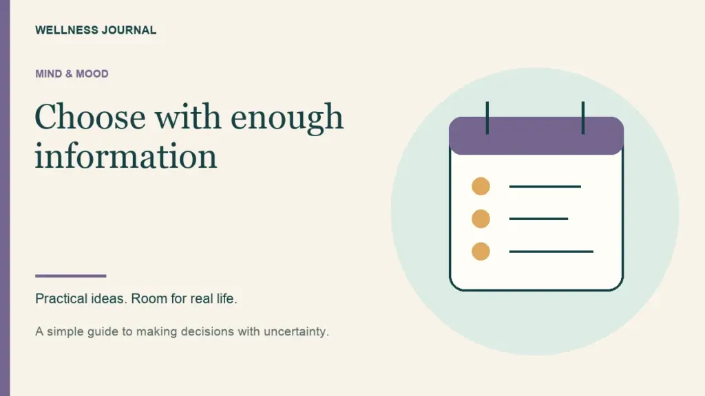 Illustrated guide: choose with enough information.