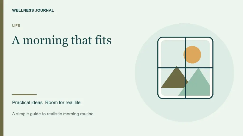 Illustrated guide: a morning that fits.