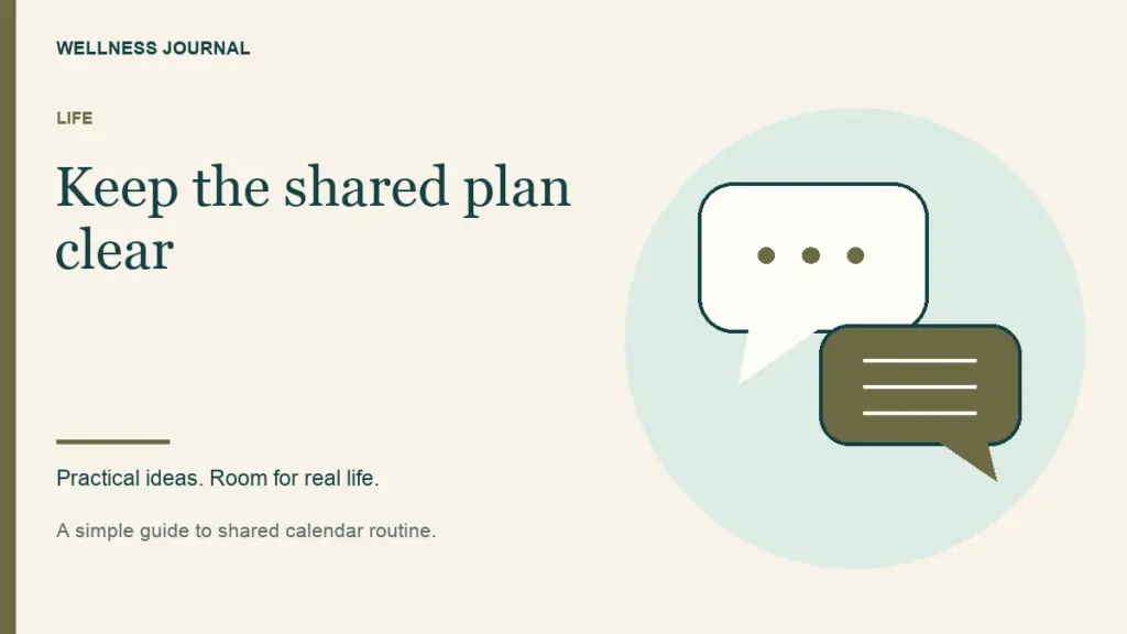 Illustrated guide: keep the shared plan clear.
