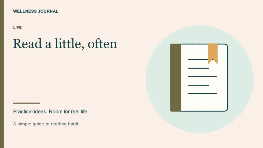 Illustrated guide: read a little, often.